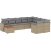 Image de vidaXL - 10-delige - Loungeset - met - kussens - poly - rattan - gemengd - beige