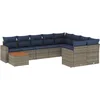 Image de vidaXL - 10-delige - Loungeset - met - kussens - poly - rattan - grijs