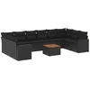 Image de vidaXL - 11-delige - Loungeset - met - kussens - poly - rattan - zwart