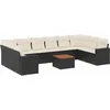Image de vidaXL - 11-delige - Loungeset - met - kussens - poly - rattan - zwart