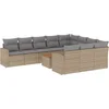 Image de vidaXL - 11-delige - Loungeset - met - kussens - poly - rattan - gemengd - beige
