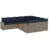 Image de vidaXL - 11-delige - Loungeset - met - kussens - poly - rattan - grijs