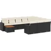 Image de vidaXL - 11-delige - Loungeset - met - kussens - poly - rattan - zwart
