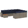 Image de vidaXL - 11-delige - Loungeset - met - kussens - poly - rattan - grijs