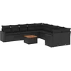 Image de vidaXL - 11-delige - Loungeset - met - kussens - poly - rattan - zwart