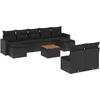 Image de vidaXL - 10-delige - Loungeset - met - kussens - poly - rattan - zwart