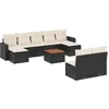 Image de vidaXL - 10-delige - Loungeset - met - kussens - poly - rattan - zwart