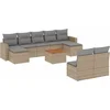 Image de vidaXL - 10-delige - Loungeset - met - kussens - poly - rattan - gemengd - beige
