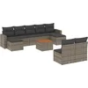 Image de vidaXL - 10-delige - Loungeset - met - kussens - poly - rattan - grijs