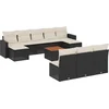 Image de vidaXL - 11-delige - Loungeset - met - kussens - poly - rattan - zwart