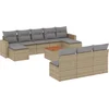 Image de vidaXL - 11-delige - Loungeset - met - kussens - poly - rattan - gemengd - beige