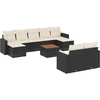 Image de vidaXL - 10-delige - Loungeset - met - kussens - poly - rattan - zwart