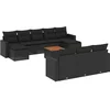 Image de vidaXL - 11-delige - Loungeset - met - kussens - poly - rattan - zwart