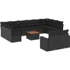 Image de vidaXL - 13-delige - Loungeset - met - kussens - poly - rattan - zwart