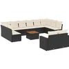 Image de vidaXL - 13-delige - Loungeset - met - kussens - poly - rattan - zwart