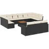 Image de vidaXL - 14-delige - Loungeset - met - kussens - poly - rattan - zwart