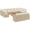 Image de vidaXL - 14-delige - Loungeset - met - kussens - poly - rattan - beige