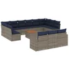 Image de vidaXL - 14-delige - Loungeset - met - kussens - poly - rattan - grijs
