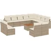 Image de vidaXL - 13-delige - Loungeset - met - kussens - poly - rattan - beige