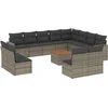 Image de vidaXL - 13-delige - Loungeset - met - kussens - poly - rattan - grijs