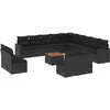 Image de vidaXL - 14-delige - Loungeset - met - kussens - poly - rattan - zwart
