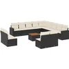 Image de vidaXL - 14-delige - Loungeset - met - kussens - poly - rattan - zwart