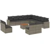 Image de vidaXL - 14-delige - Loungeset - met - kussens - poly - rattan - grijs