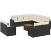 Image de vidaXL - 12-delige - Loungeset - met - kussens - poly - rattan - zwart
