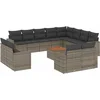 Image de vidaXL - 13-delige - Loungeset - met - kussens - poly - rattan - grijs