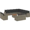 Image de vidaXL - 14-delige - Loungeset - met - kussens - poly - rattan - grijs