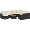 Image de vidaXL - 11-delige - Loungeset - met - kussens - poly - rattan - zwart