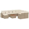 Image de vidaXL - 11-delige - Tuinset - met - kussens - poly - rattan - beige