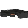 Image de vidaXL - 12-delige - Loungeset - met - kussens - poly - rattan - zwart