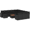Image de vidaXL - 13-delige - Loungeset - met - kussens - poly - rattan - zwart