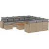 Image de vidaXL - 13-delige - Loungeset - met - kussens - poly - rattan - gemengd - beige