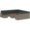 Image de vidaXL - 13-delige - Loungeset - met - kussens - poly - rattan - grijs