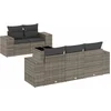 Image de vidaXL - 6-delige - Loungeset - met - kussens - poly - rattan - grijs