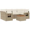 Image de vidaXL - 7-delige - Loungeset - met - kussens - poly - rattan - beige