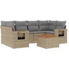 Image de vidaXL - 7-delige - Loungeset - met - kussens - poly - rattan - gemengd - beige