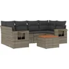Image de vidaXL - 7-delige - Loungeset - met - kussens - poly - rattan - grijs