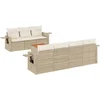Image de vidaXL - 8-delige - Loungeset - met - kussens - poly - rattan - beige