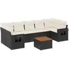 Image de vidaXL - 8-delige - Loungeset - met - kussens - poly - rattan - zwart