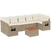 Image de vidaXL - 8-delige - Loungeset - met - kussens - poly - rattan - beige
