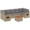 Image de vidaXL - 8-delige - Loungeset - met - kussens - poly - rattan - gemengd - beige