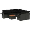 Image de vidaXL - 9-delige - Loungeset - met - kussens - poly - rattan - zwart