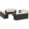 Image de vidaXL - 13-delige - Loungeset - met - kussens - poly - rattan - zwart