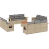 Image de vidaXL - 13-delige - Loungeset - met - kussens - poly - rattan - gemengd - beige