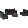 Image de vidaXL - 8-delige - Loungeset - met - kussens - poly - rattan - zwart