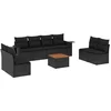 Image de vidaXL - 9-delige - Loungeset - met - kussens - poly - rattan - zwart