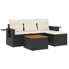Image de vidaXL - 5-delige - Loungeset - met - kussens - poly - rattan - zwart